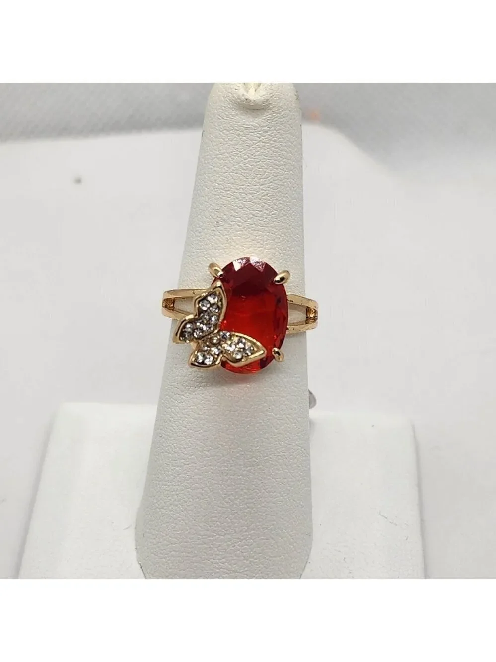 Brand New Fashion Jewelry Red GEM Butterfly Ring